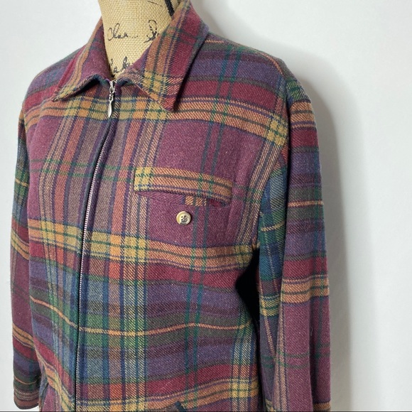 Talbots VTG Plaid Wool Coat - Picture 2 of 8